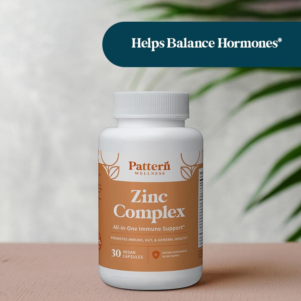 High Absorption Zinc Complex Supplement with Vitamin C, Probiotics, and Plant-Based Ingredients - Immune Support - 30 Vegan Capsules - 3rd Party Lab Tested