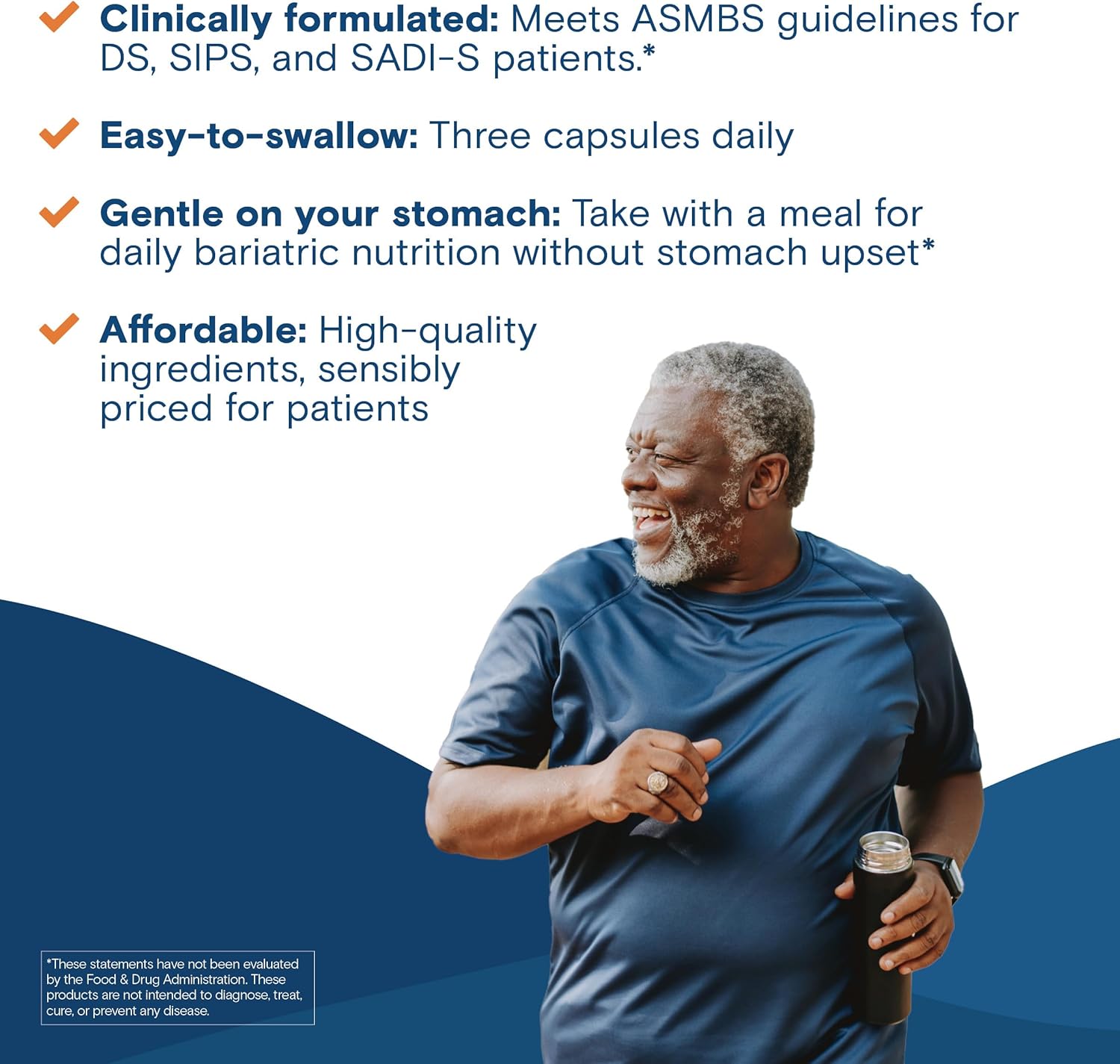 High ADEK Multivitamin with Iron for Duodenal Switch | Easy-to-Swallow Bariatric Fusion Vitamins | 90 Capsules