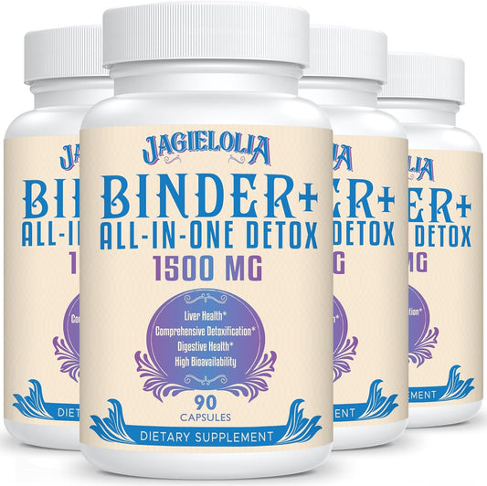 High Bioavailability Detox Binder Supplement 1500 MG - Liver & Gut Cleanse with Activated Charcoal, Zeolite, Bentonite Clay - 360 Vegan Capsules