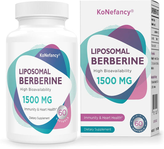 High Bioavailability Liposomal Berberine HCL Supplement 1500mg - AMPK Activator for Women and Men by KoNefancy