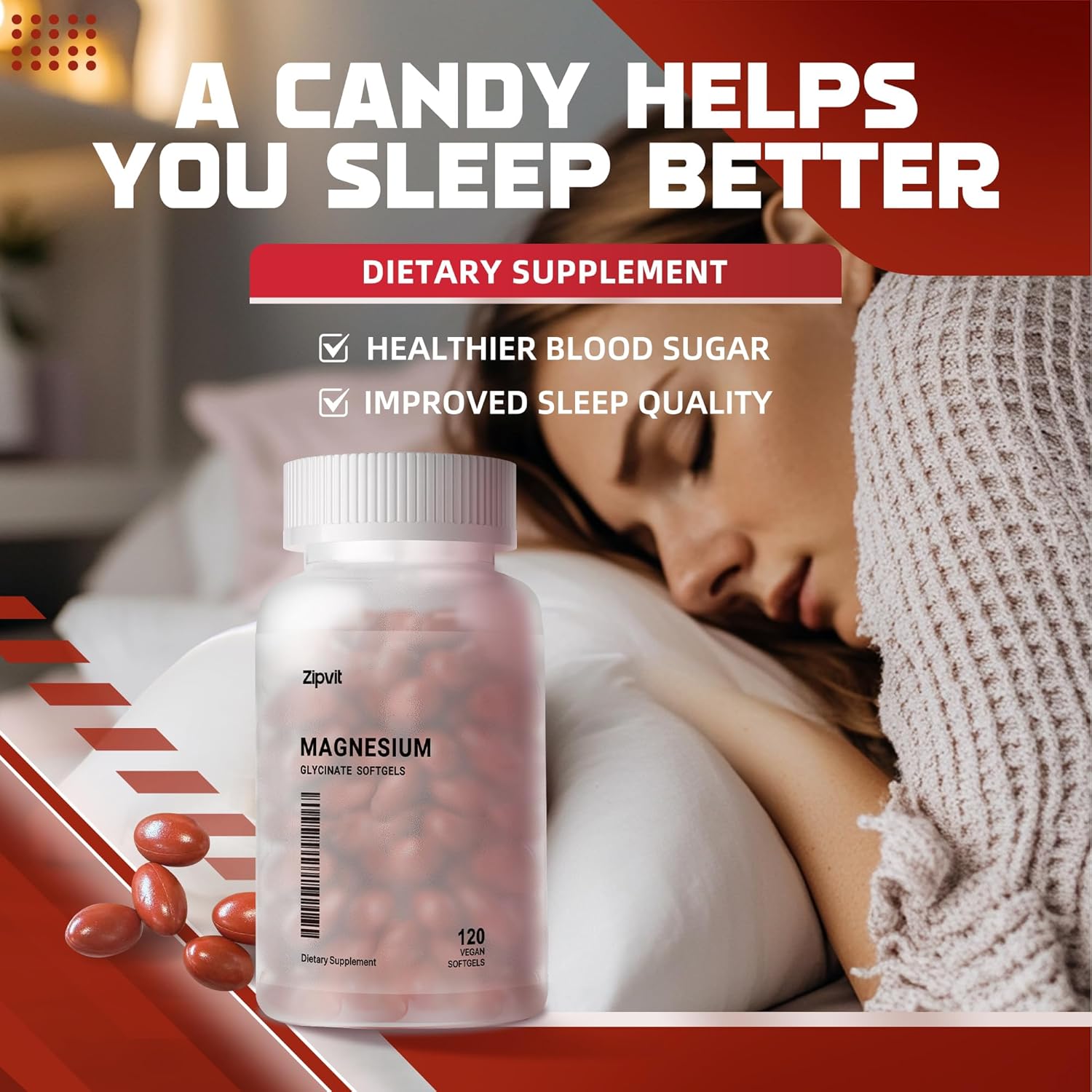 High Bioavailability Magnesium Glycinate Softgels for Sleep & Calm Support