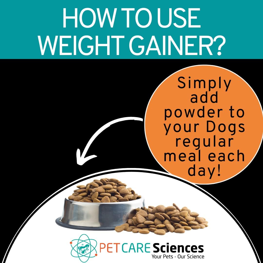 High Calorie Dog Weight Gainer Supplement for Muscle Growth - 45 Servings - Canine Protein Powder - Pet Care Sciences