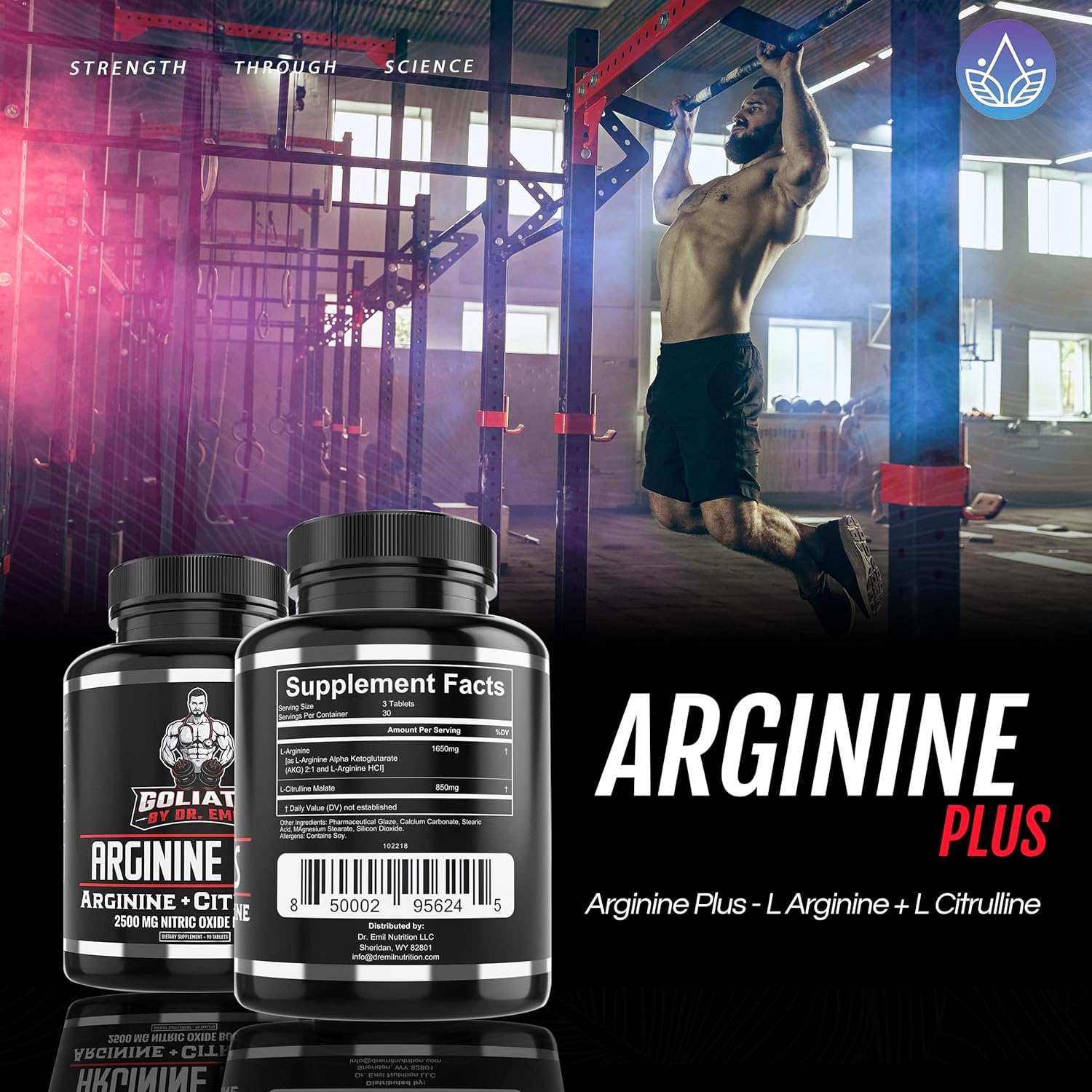 High Dose Arginine and Citrulline Nitric Oxide Booster Tablets for Heart Health and Vascularity