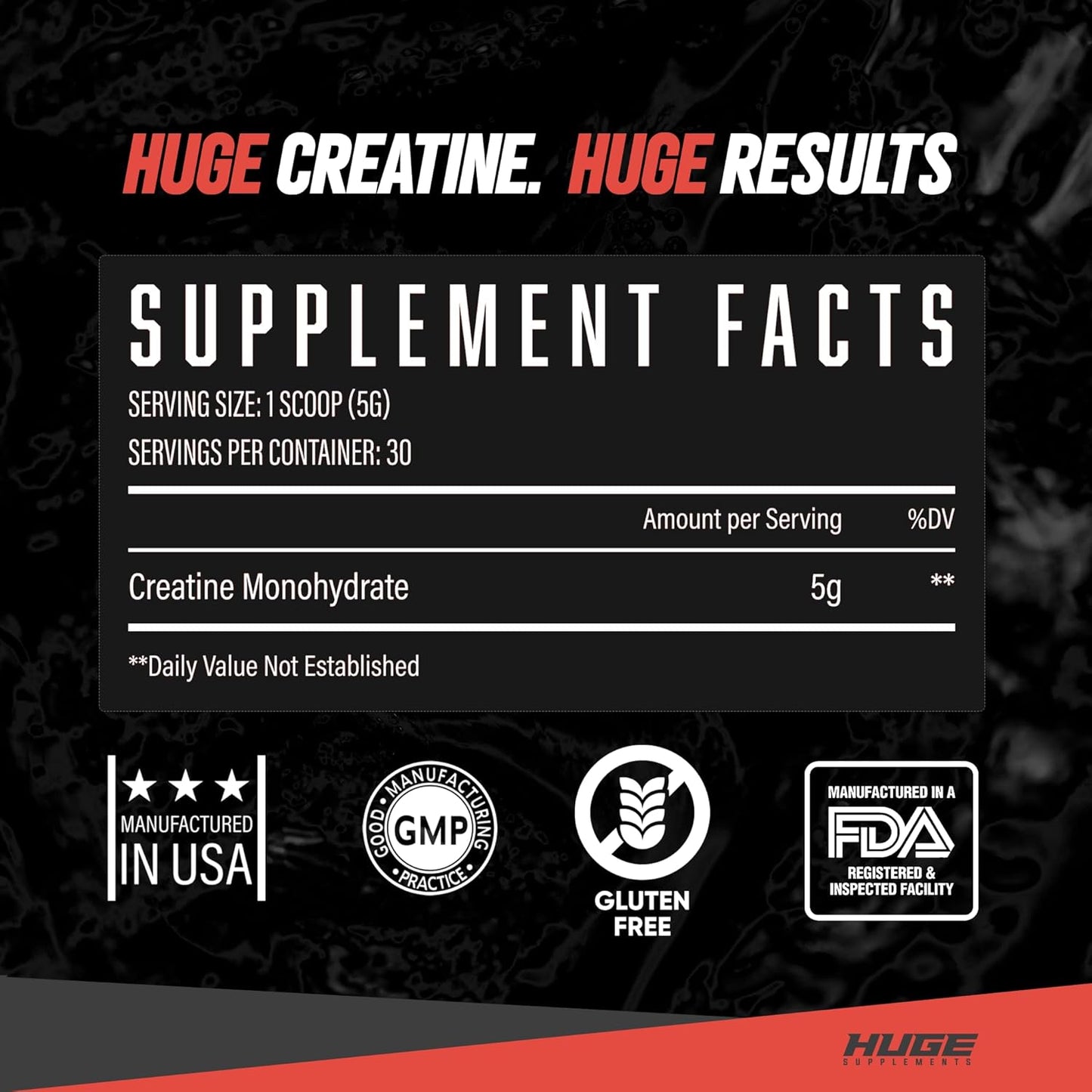 High-Dose Creatine Monohydrate Powder for Muscle Growth and Performance, 5000mg Pure Creatine, 30 Servings