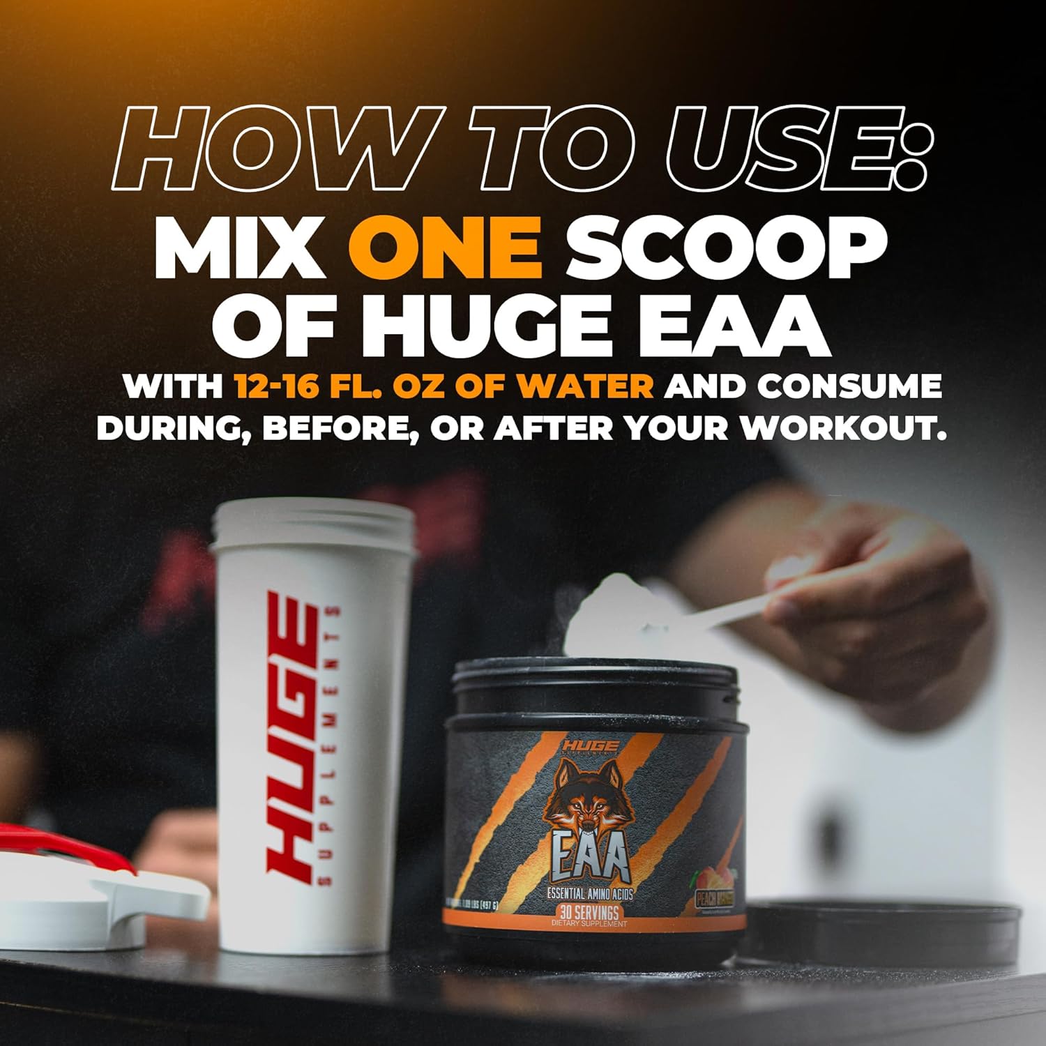 High-Dose EAA & BCAA Powder for Muscle Growth & Recovery - Peach Mango Flavor