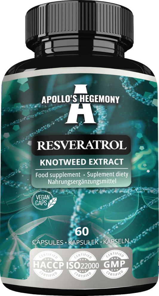 High Dose Resveratrol Capsules - 400 mg - 60 Vegan Capsules - 2 Months Supply - 98% Trans-Resveratrol - Natural Antioxidant Supplement