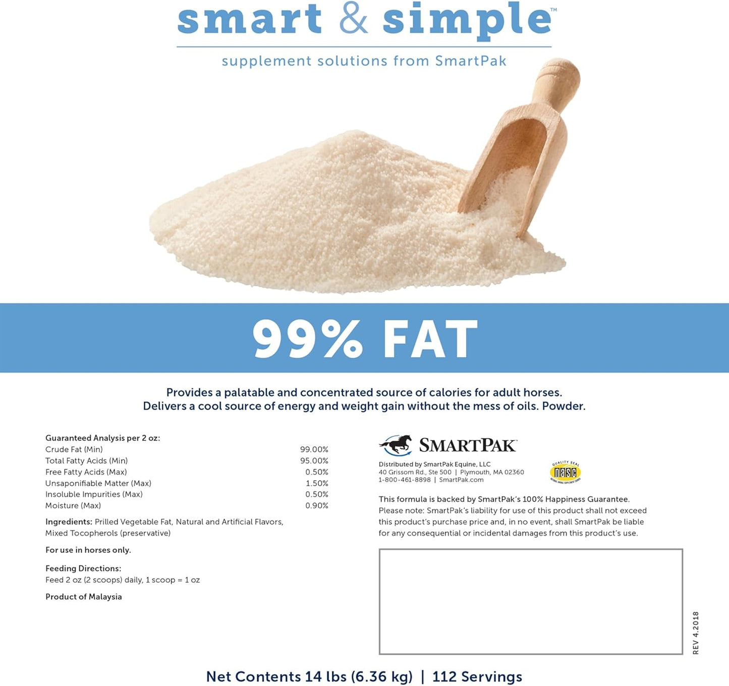 High Fat Horse Weight Gain Supplement Supports Ideal Body Condition | Easy-to-Use Tasty Powder | 14 lb Bag