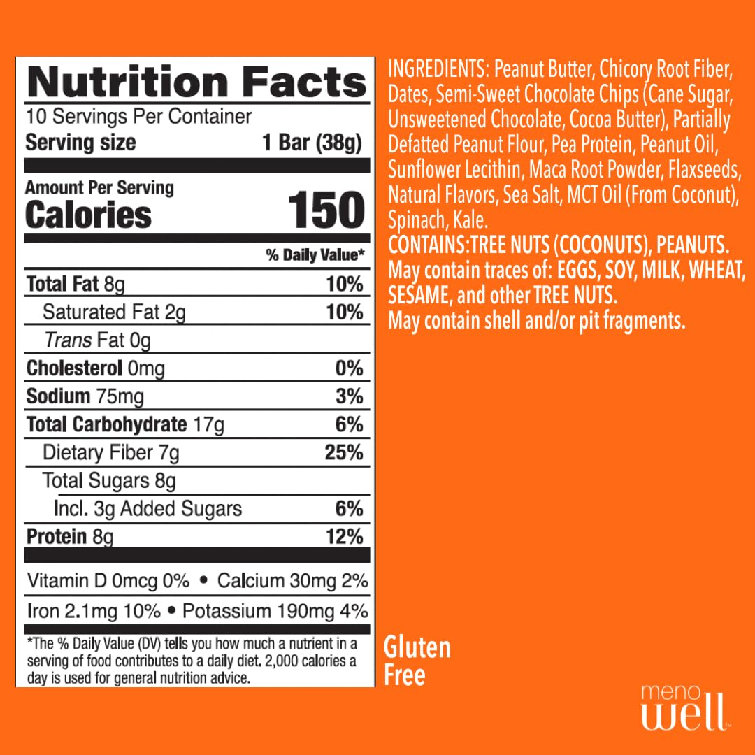 High Fiber and Protein Menopause Energy Bars for Women - Double Chocolate Brownie & Peanut Butter Chocolate (20 Count)