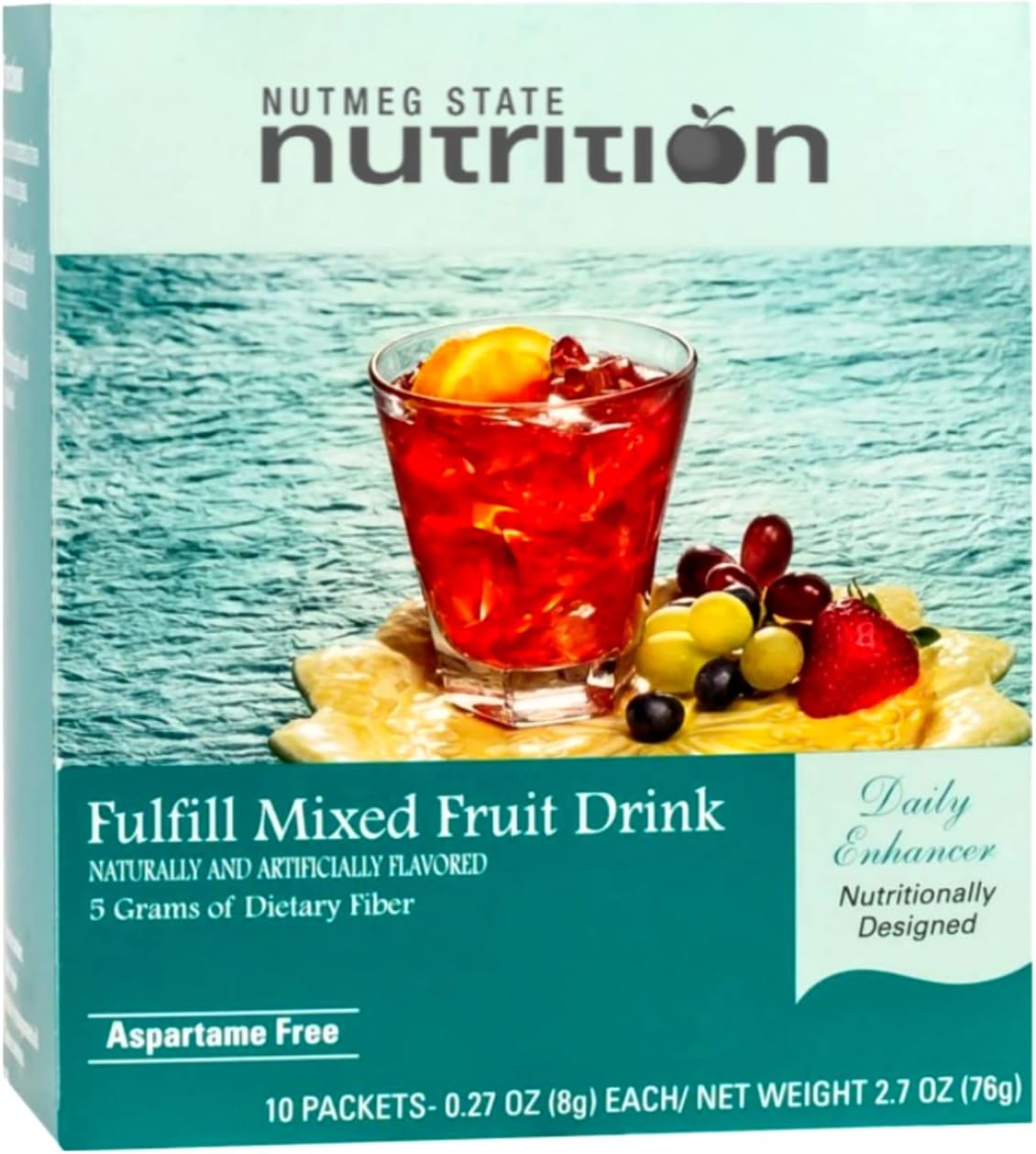 High Fiber Drink Mix with Natural Flavors, Low Calorie, Fat Free, Sugar Free - Ideal Protein Compatible - 10 Servings (Mixed Fruit)