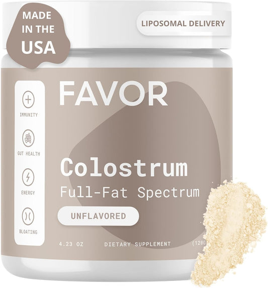 High IgG Bovine Colostrum Powder | Liposomal & Whole | Supports Gut Health & Immunity | First Milking | Ethically Made in USA | Easy to Mix | Unflavored