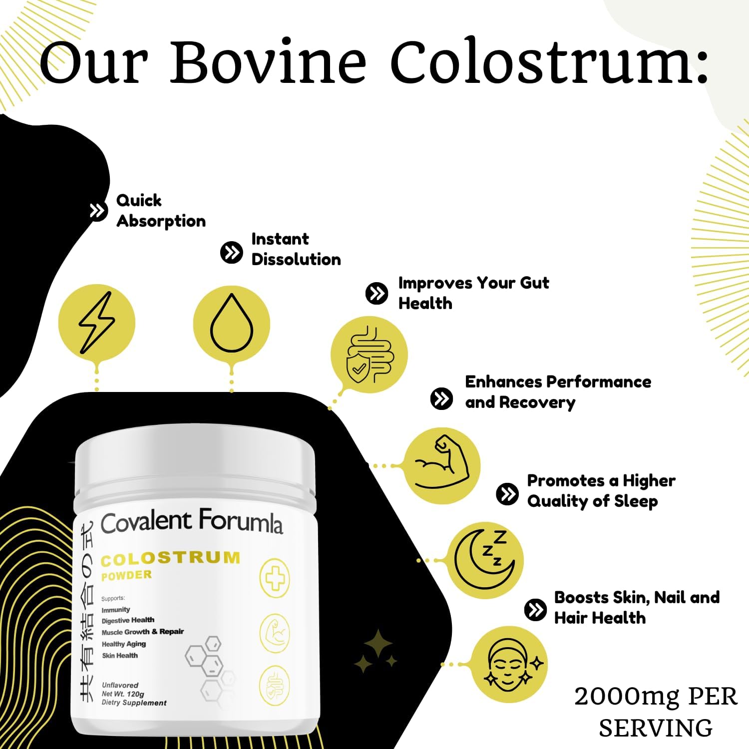 High IgG Content Japanese Colostrum Powder - Non-GMO & Gluten Free Immunity Supplement