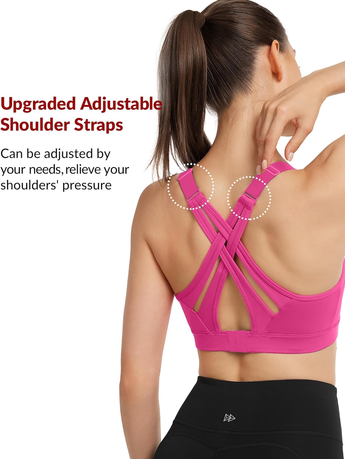 High Impact Yvette Sports Bra with Adjustable Criss Cross Back - Maximum Support for Large Bust, Zero Bounce