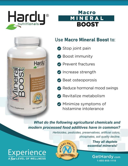 High Intensity Calcium Supplement with Vitamin C, D, K, Phosphorus, and Magnesium for Bone & Teeth Health - Hardy Nutritionals Macro Mineral Boost - Ultra Absorbable Formula