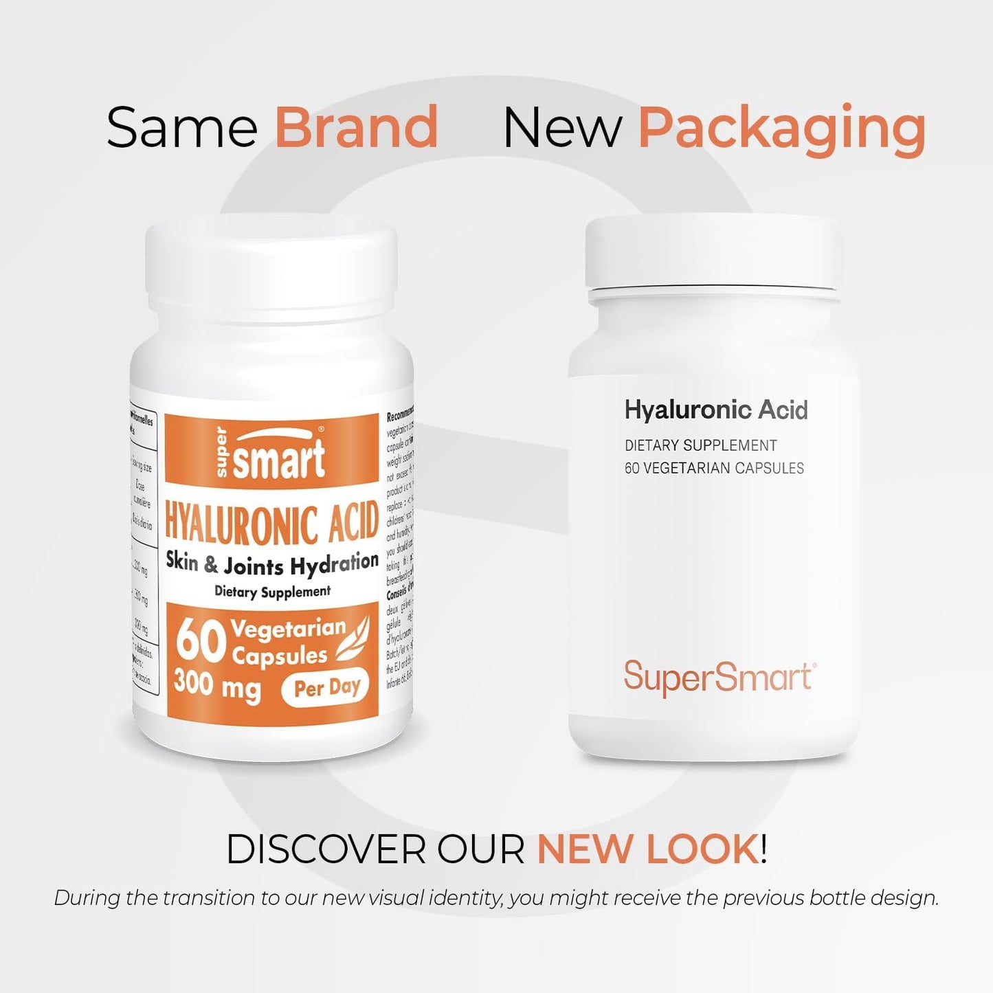 High Molecular Weight Hyaluronic Acid Supplement - 300mg Daily (Sodium Hyaluronate) - Non-GMO, Gluten Free - 60 Capsules
