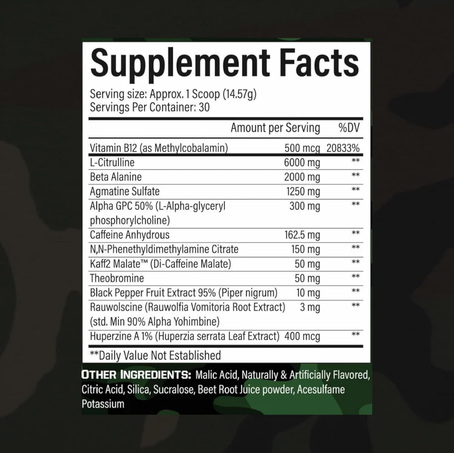 High-Performance Anabolic Army Preworkout Powder for Explosive Energy, Focus, and Muscle Pumps | Sports Nutrition Supplement with 30 Servings for Better Gym Performance and Recovery