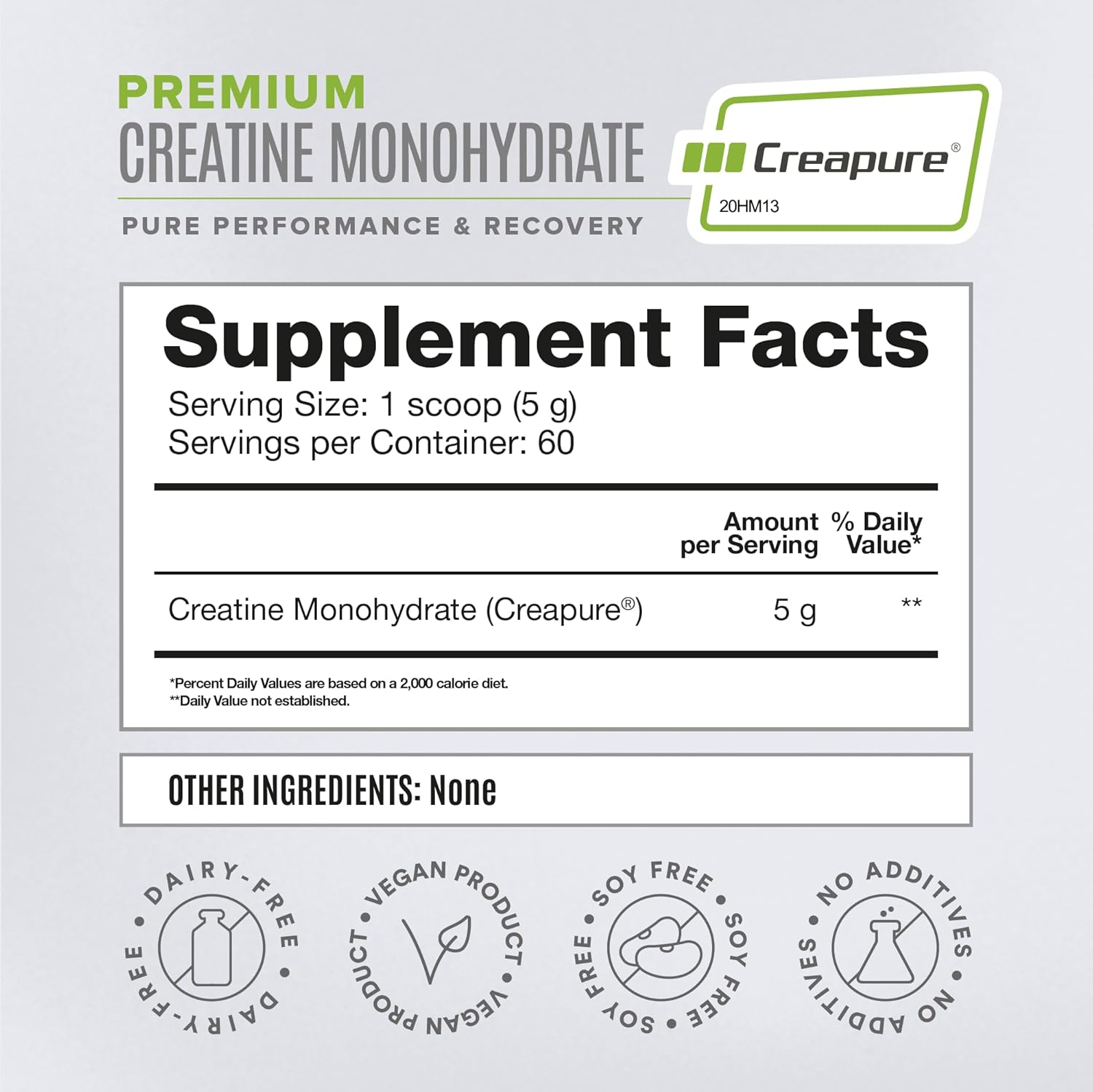 High Performance BIRDMAN High-Purity Unflavored Creatine Monohydrate Powder for Pre-Workout - 300g