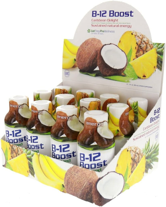 High Performance Fitness B-12 Boost - 12 Pack of 2oz Bottles for Energy Boost and Endurance