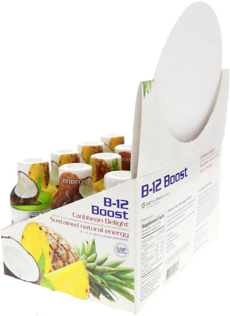 High Performance Fitness B-12 Boost - 12 Pack of 2oz Bottles for Energy Boost and Endurance