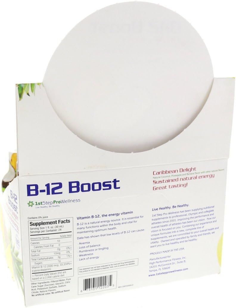 High Performance Fitness B-12 Boost - 12 Pack of 2oz Bottles for Energy Boost and Endurance