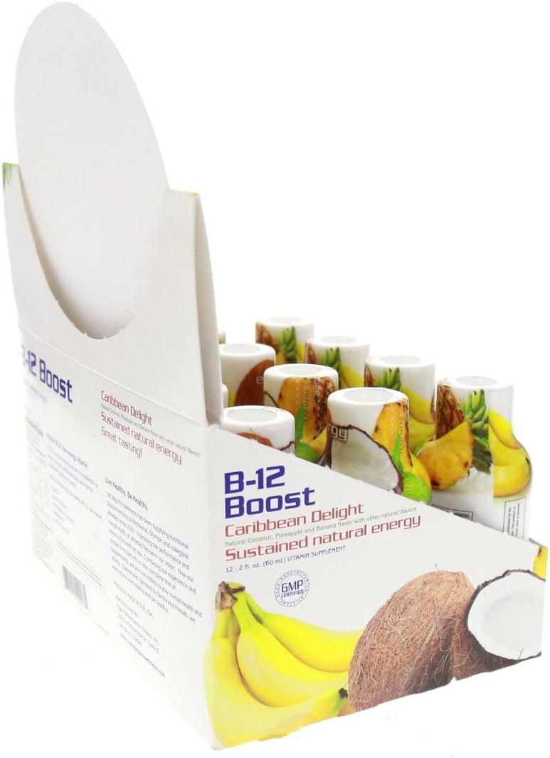 High Performance Fitness B-12 Boost - 12 Pack of 2oz Bottles for Energy Boost and Endurance
