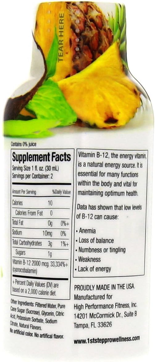 High Performance Fitness B-12 Boost - 12 Pack of 2oz Bottles for Energy Boost and Endurance