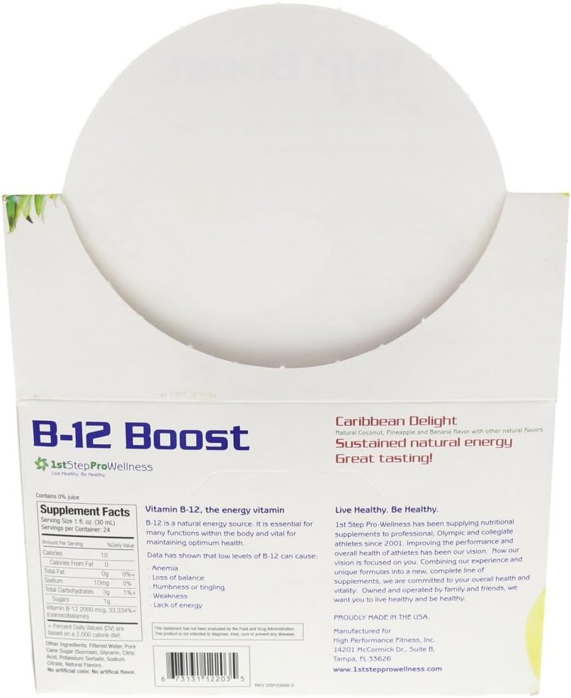 High Performance Fitness B-12 Boost - 12 Pack of 2oz Bottles for Energy Boost and Endurance