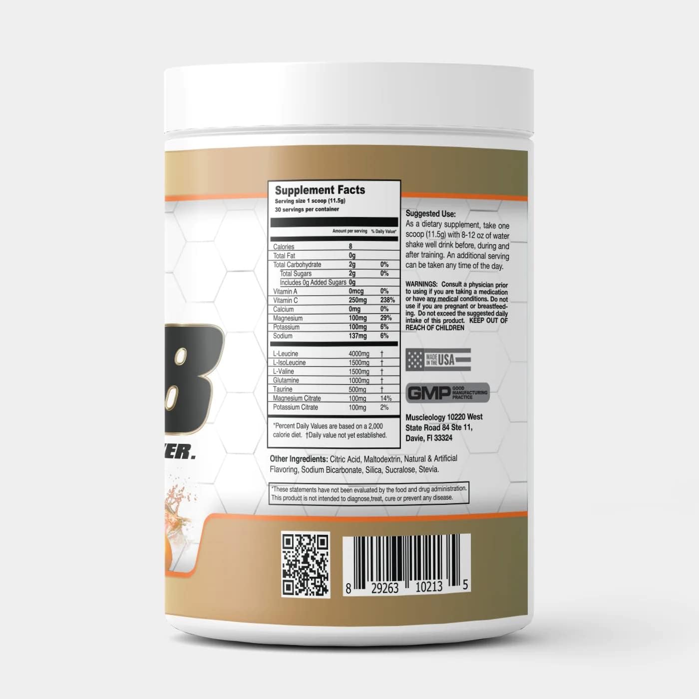 High Performance Super 8 BCAA + Electrolyte & Glutamine Formula for Post-Workout Recovery - Orange Flavor
