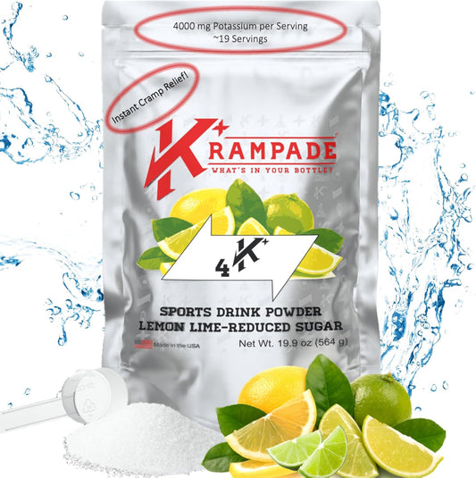 High Potassium Electrolyte Powder for Instant Cramp Relief and Hydration - 4000 mg K+ | More Effective Than Coconut Water