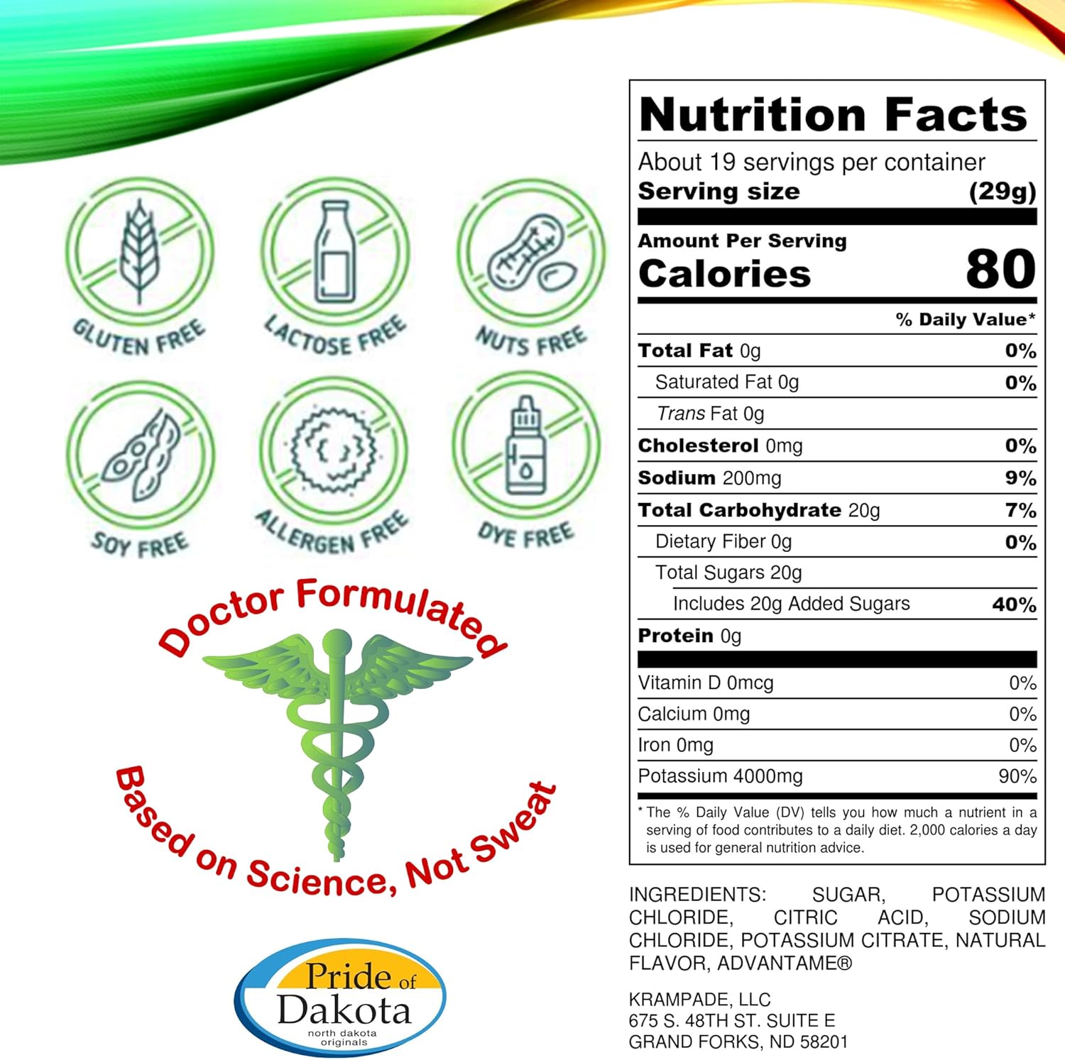 High Potassium Electrolyte Powder for Instant Cramp Relief and Hydration - 4000 mg K+ | More Effective Than Coconut Water