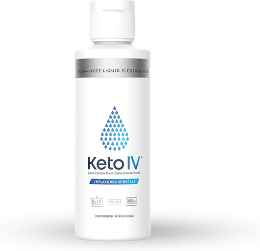 High Potassium Keto IV Electrolyte Drops with Magnesium, Sodium, and Zinc | Raw Mineral Flavor | Leak-Proof Dropper Bottle | 30 Servings
