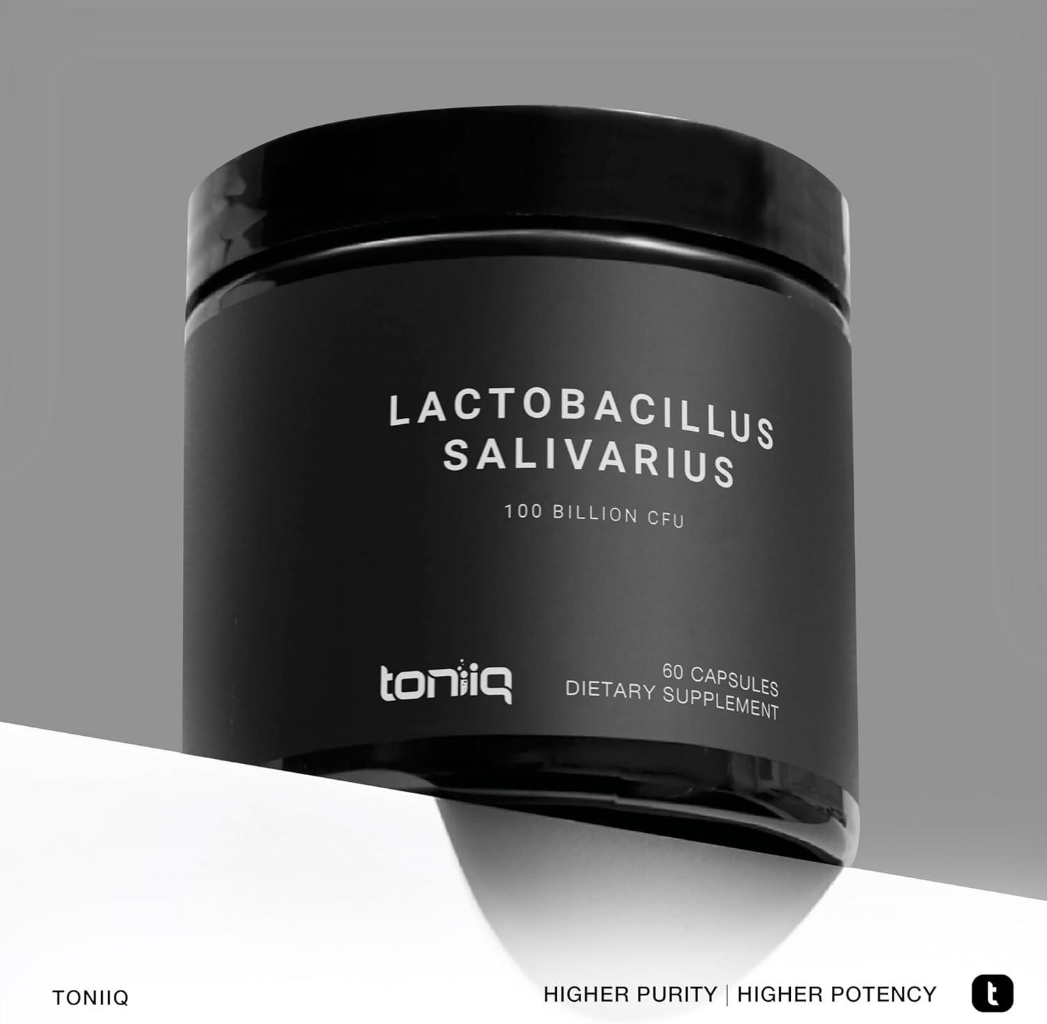 High-Potency 100 Billion CFU Lactobacillus Salivarius Probiotic Capsules - Third-Party Tested - 60 Capsules, 30 Servings