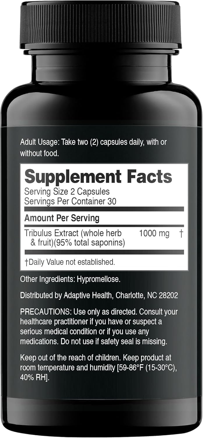 High Potency 1000mg Tribulus Terrestris Extract for Men - 95% Saponins, Extra Strength, 120 Capsules