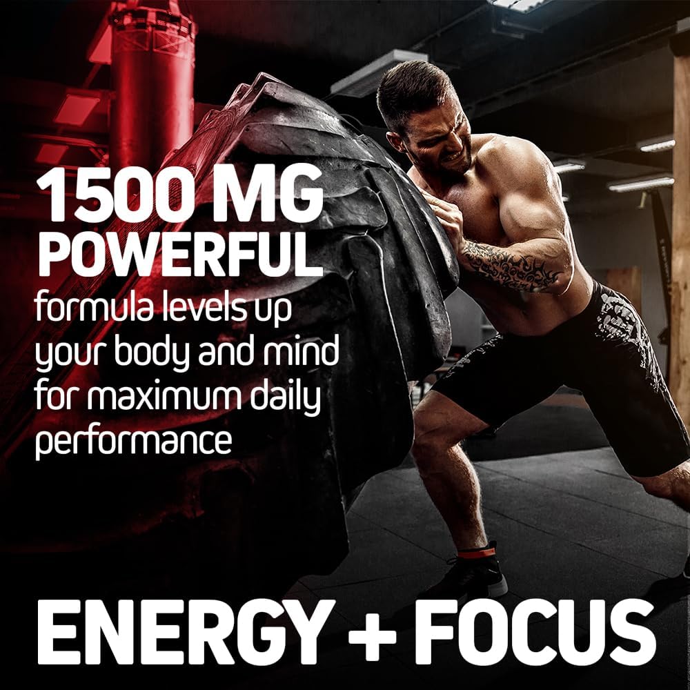 High Potency 1500mg Korean Red Panax Ginseng Capsules for Energy, Performance, and Immune Support - Focus and Vitality Supplement for Men and Women - 240 Capsules by Herbtonics