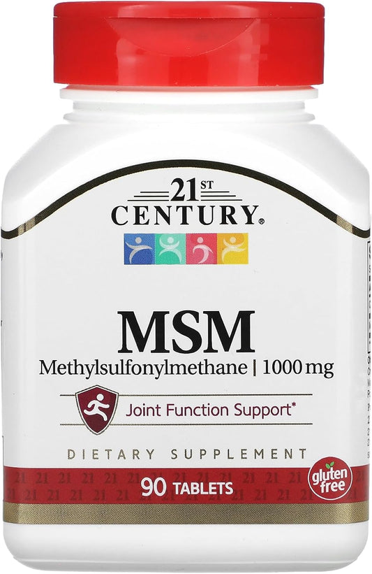 High Potency 21st Century MSM Supplement - 1000mg Tablets, 90 Count