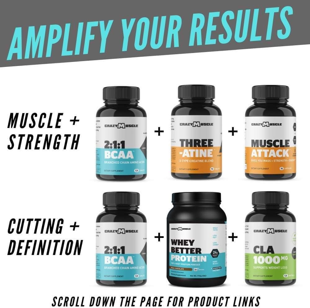 High-Potency 3000mg BCAA Pills (2 Month Supply) with 2:1:1 Ratio for Recovery and Growth - 240 Tablets