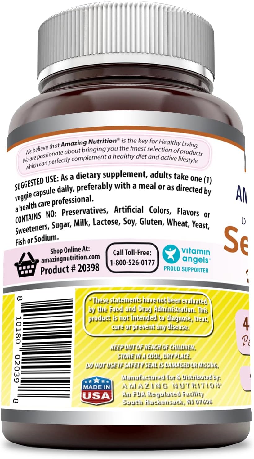 High Potency 40,000 IU Serrapeptase Supplement | Veggie Capsules | Non-GMO & Gluten Free | Made in USA (270 Count) by Amazing Nutrition
