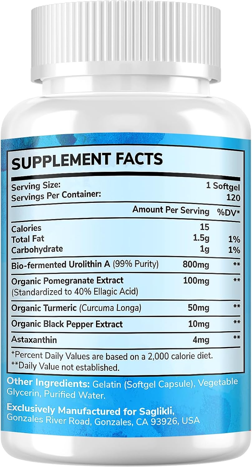 High-Potency 800MG Urolithin A Supplement Softgels for Health - Pack of 120
