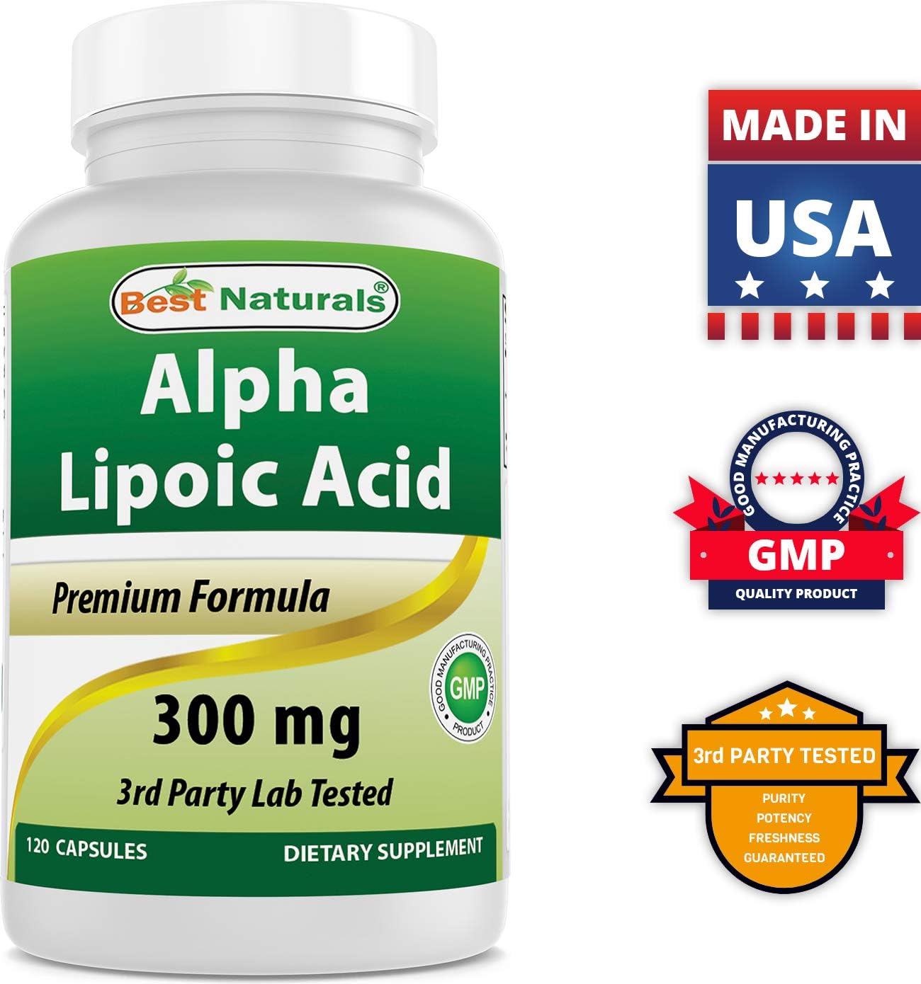 High Potency Alpha Lipoic Acid 300 mg and COQ10 100 mg Supplement for Optimal Health