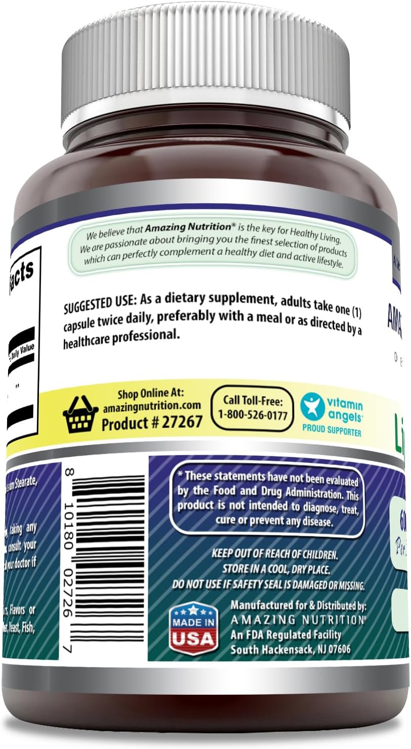 High Potency Alpha Lipoic Acid 600mg Capsules | Non-GMO, Gluten Free Supplement | Made in USA | 60 Count