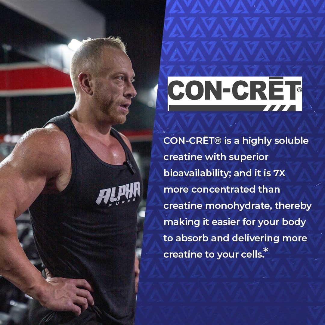 High-Potency Alpha Supps Cre X2 Creatine Formula with CON-CRĒT® Creatine Hcl & CEE Ethyl Ester Blend - 120 Capsules for Performance & Muscle Building
