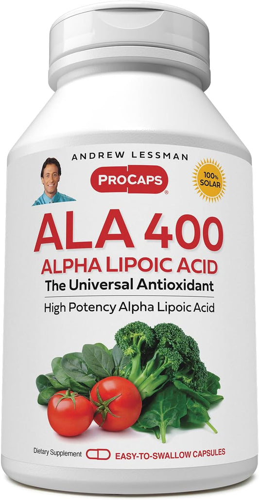 High Potency Andrew Lessman Alpha Lipoic Acid ALA 400 - 30 Capsules - Universal Antioxidant, Additive-Free Formula