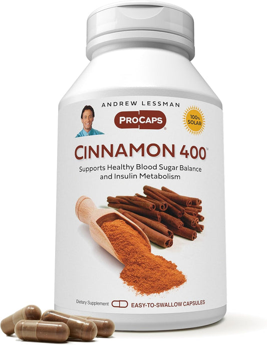 High Potency Andrew Lessman Cinnamon 400 Capsules - Standardized Extract, No Additives, Easy-to-Swallow