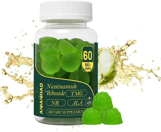 High Potency ANIANHAO NAD+ & Resveratrol Gummies - Sugar Free, 1500mg (60 Gummies)