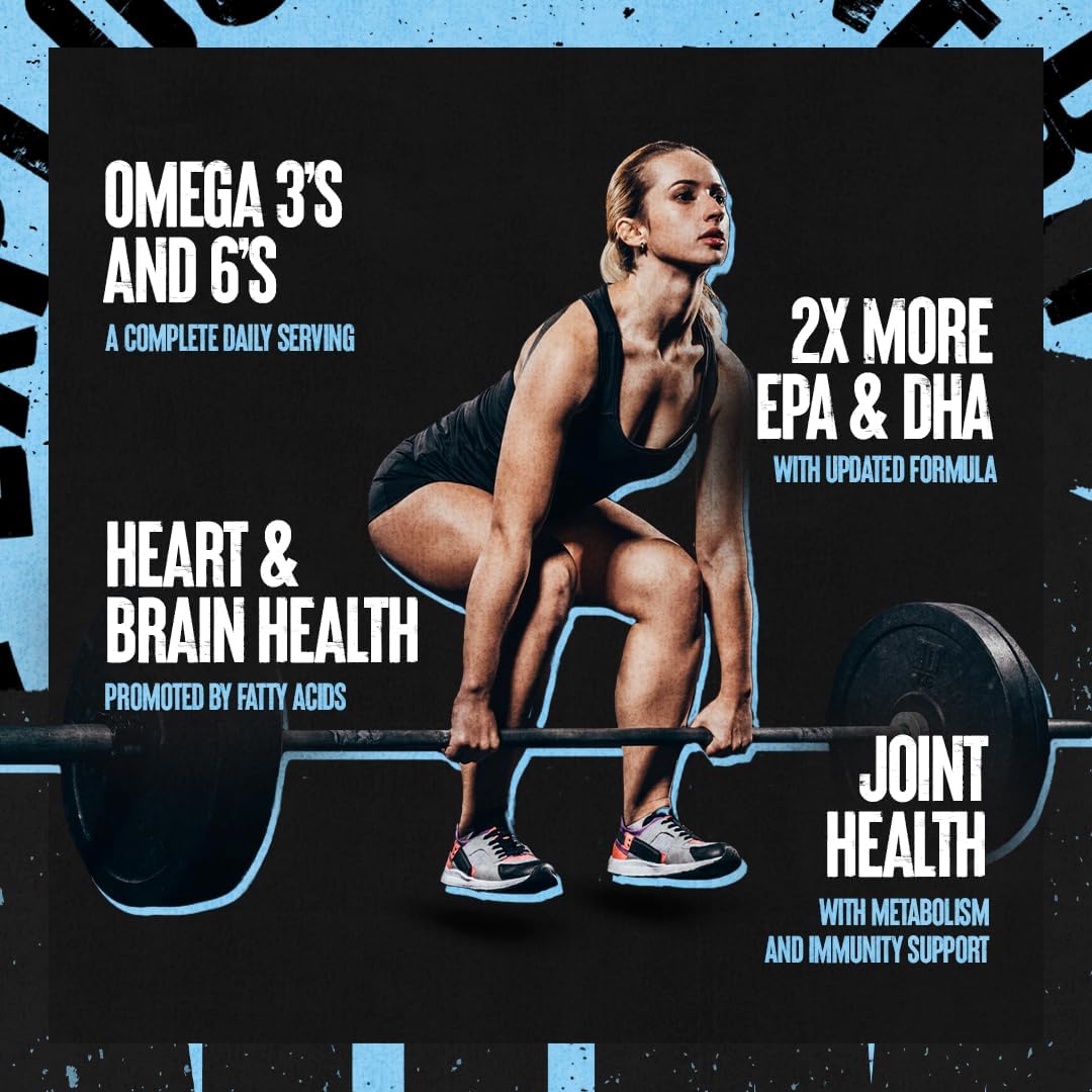 High Potency Animal Omega Essential Fatty Acids Supplement - 3500mg Omega 3 & 6 with EPA, DHA, ALA, CLA, GLA - Heart, Brain, Joint, Skin, Eye Health - 30 Day Pack