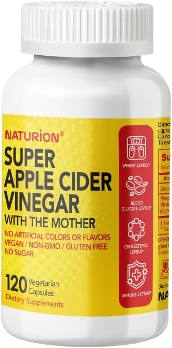 High-Potency Apple Cider Vinegar Capsules with The Mother & Zinc - Digestive, Detox & Wellness Support - 120 Vegan Capsules