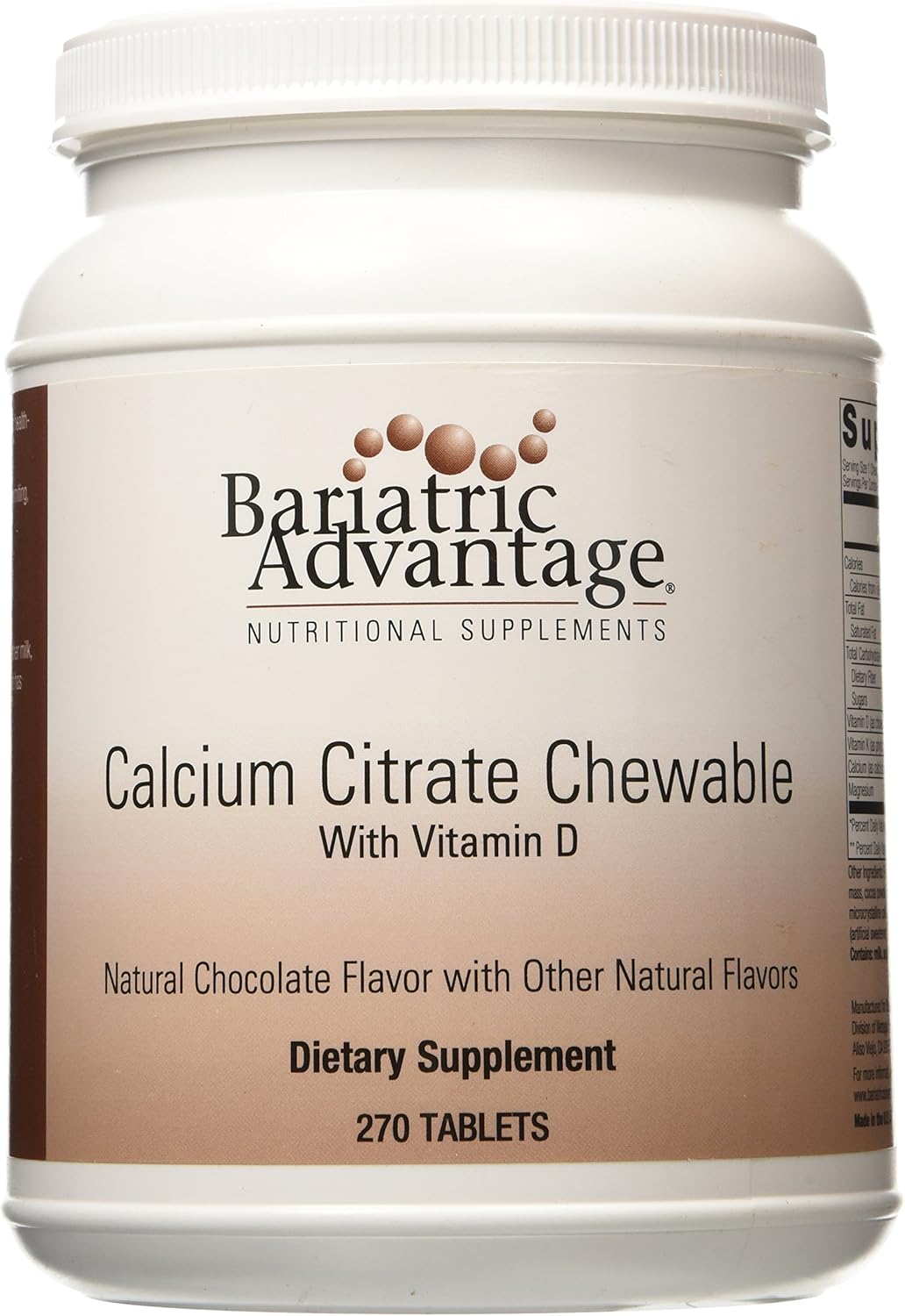 High-Potency Bariatric Advantage Calcium Citrate Chewable Tablets - 500 mg - 270 Count - Chocolate Flavor