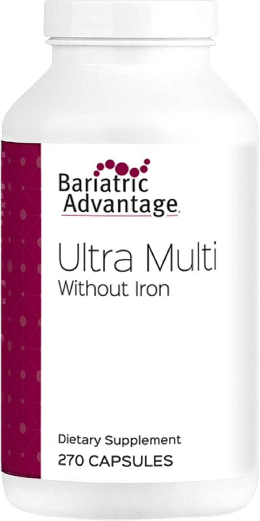 High Potency Bariatric Advantage Ultra Multi Multivitamin Capsules Without Iron - Specifically for Bariatric Surgery Patients - Includes Calcium, Vitamin C, and More - 270 Capsules