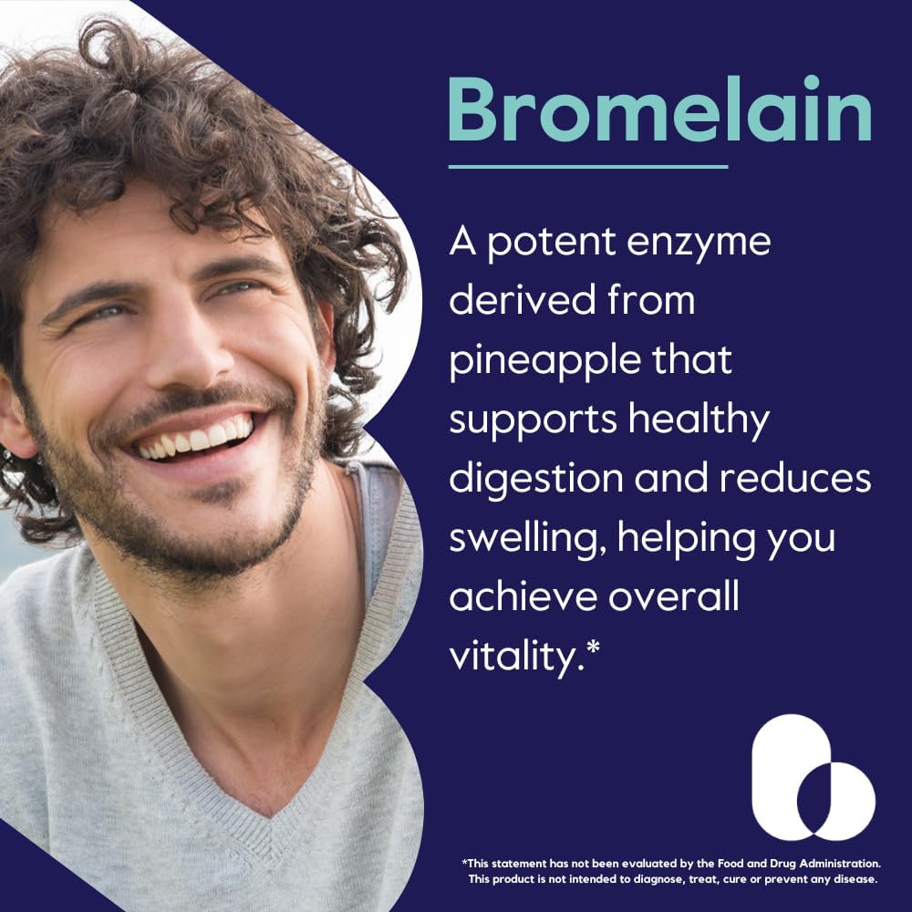 High Potency BESTVITE Bromelain 500mg Capsules - 2400 GDU/Gram - 120 Vegetarian Capsules - Vegan - Non GMO - Gluten Free
