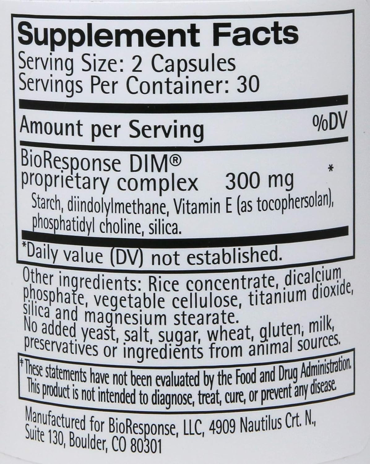 High Potency BioResponse DIM Supplement - 150 mg (120 Capsules) - Estrogen Metabolism & Hormone Balance Support