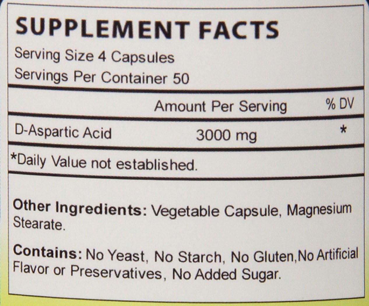 High Potency Biotech D-Aspartic Acid Supplement, 3000 mg, 200 Count x 2 - Muscle & Strength Support